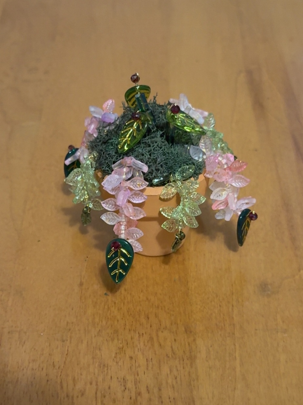 Handcrafted beaded plant